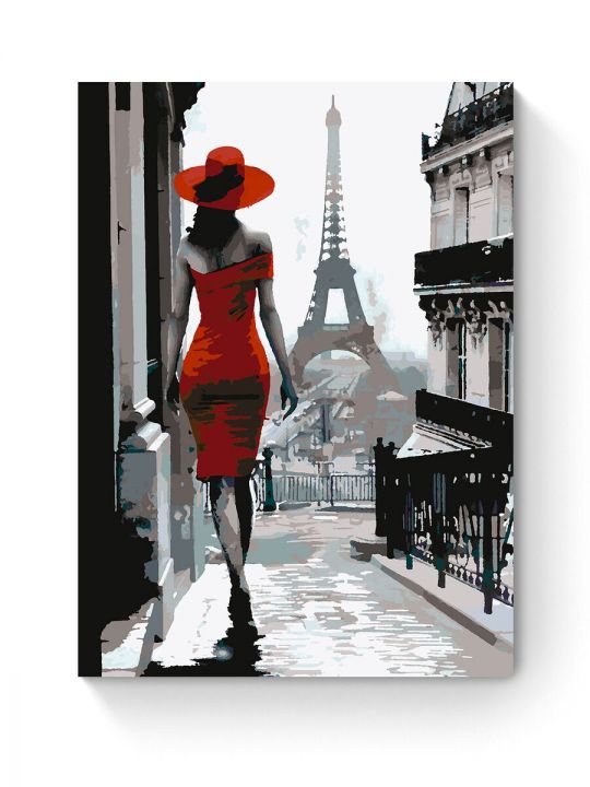 Картина по номерам на подрамнике «Леди и Париж» 80x60 см