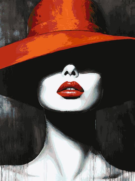 Картина по номерам без подрамника «Красная тень» 130x100 см