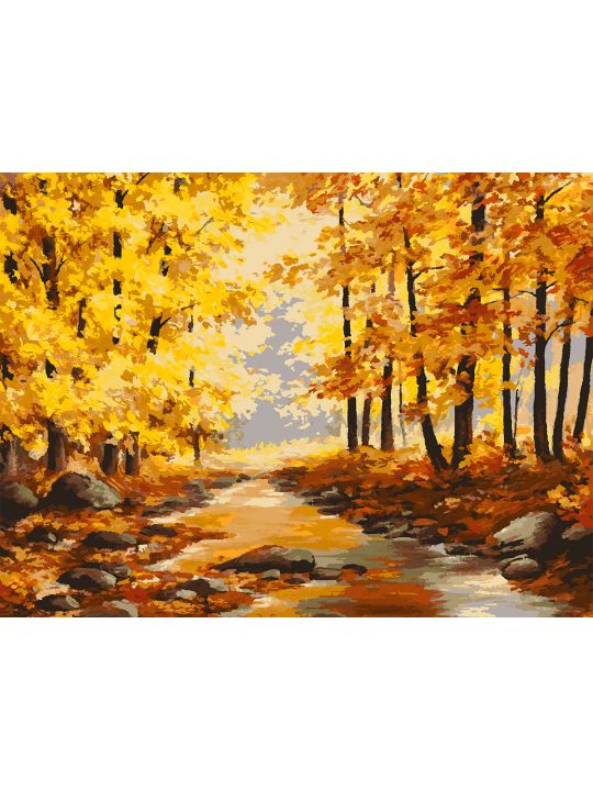 Картина по номерам без подрамника «Осенний парк» 130x100 см