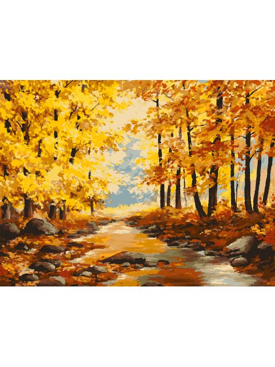 Картина по номерам без подрамника «Осенний парк» 80x60 см