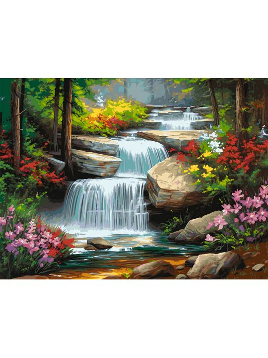 Картина по номерам без подрамника «Водопад» 130x100 см