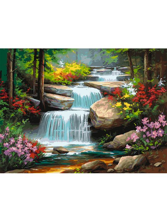 Картина по номерам без подрамника «Водопад» 80x60 см