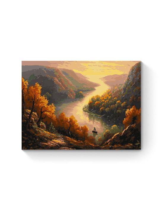 Картина по номерам на подрамнике «Речная долина» 90x70 см