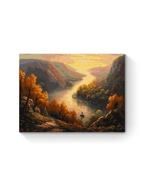 Картина по номерам на подрамнике «Речная долина» 80x60 см