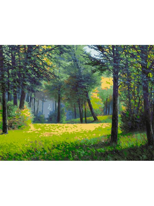 Картина по номерам без подрамника «Лесная поляна» 130x100 см