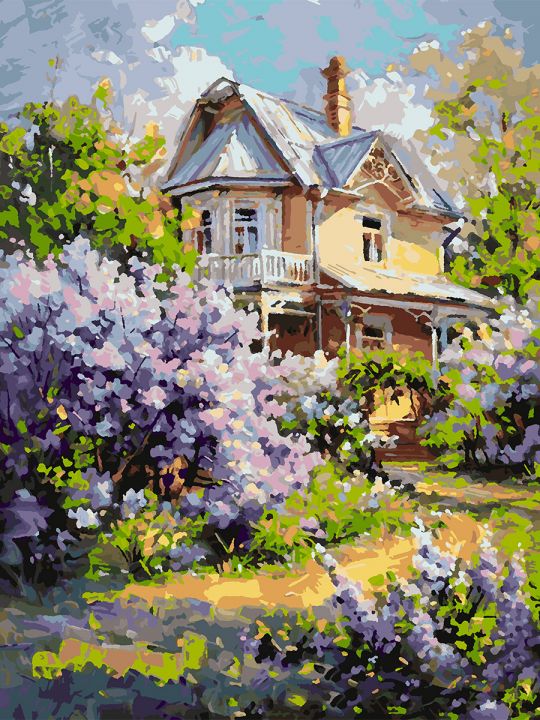 Картина по номерам без подрамника «Летний дом» 80x60 см