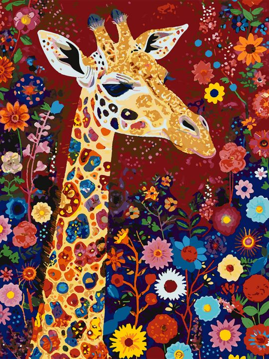 Картина по номерам без подрамника «Жираф» 80x60 см