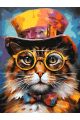 Картина по номерам на подрамнике «Кот в очках» 90x70 см