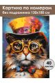 Картина по номерам без подрамника «Кот в очках» 130x100 см
