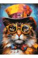 Картина по номерам без подрамника «Кот в очках» 130x100 см