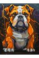 Картина по номерам без подрамника «Бульдог» 90x70 см