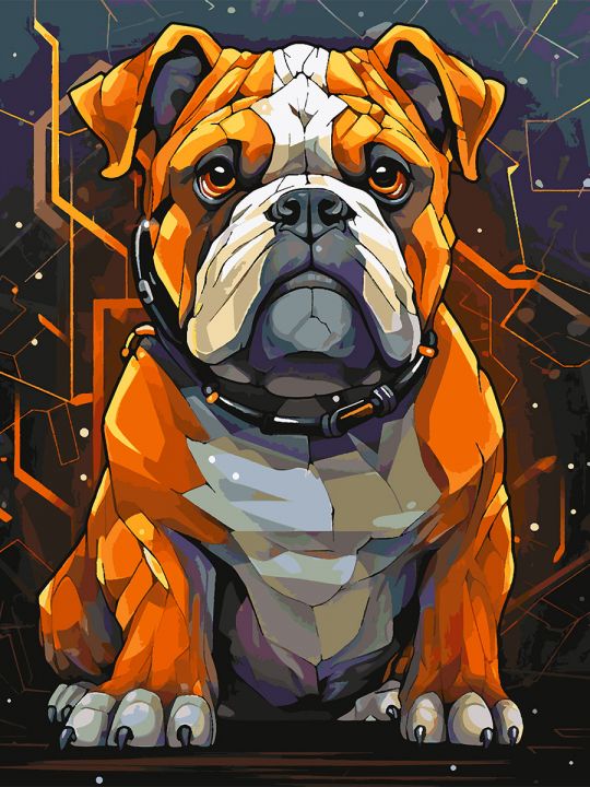 Картина по номерам без подрамника «Бульдог» 130x100 см