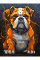 Картина по номерам без подрамника «Бульдог» 80x60 см