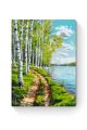 Картина по номерам на подрамнике «Березы у воды» 90x70 см