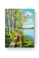Картина по номерам на подрамнике «Березы у воды» 80x60 см