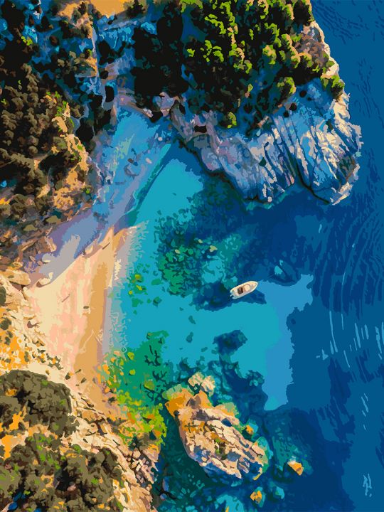 Картина по номерам без подрамника «Над морем» 130x100 см