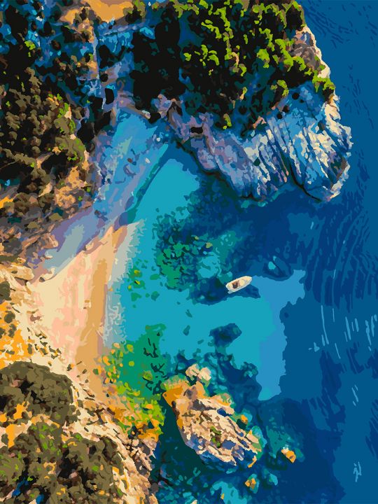 Картина по номерам без подрамника «Над морем» 80x60 см