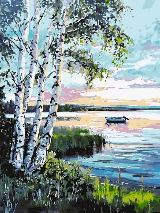 Картина по номерам без подрамника «Рассвет» 80x60 см