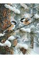 Картина по номерам без подрамника «Синички» 80x60 см