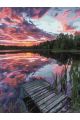 Картина по номерам без подрамника «Закат на реке» 130x100 см