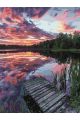 Картина по номерам без подрамника «Закат на реке» 80x60 см