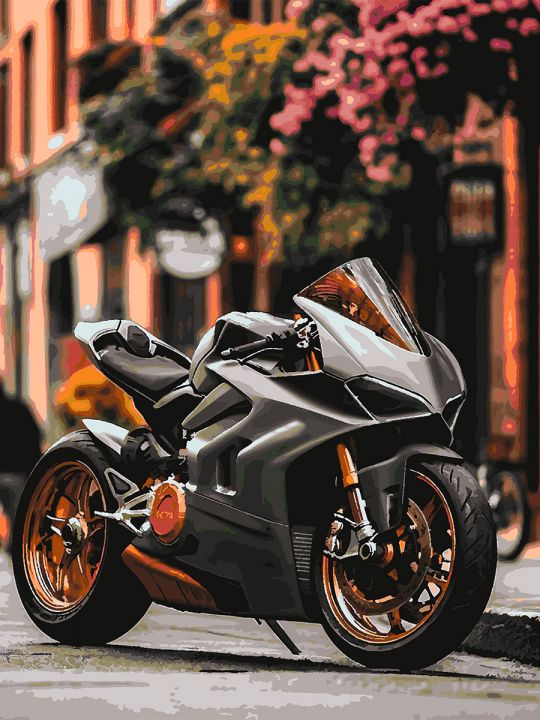 Картина по номерам без подрамника «Мотоцикл» 130x100 см