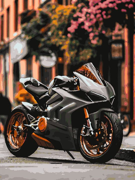 Картина по номерам без подрамника «Мотоцикл» 80x60 см