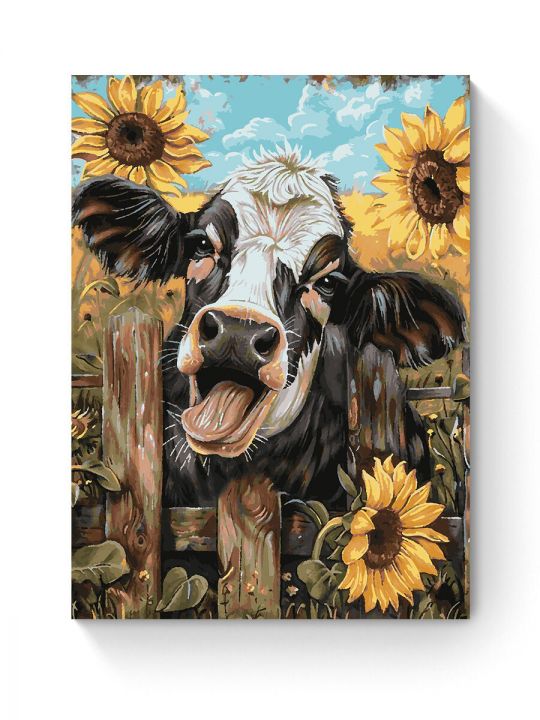 Картина по номерам на подрамнике «Милый теленок» 80x60 см