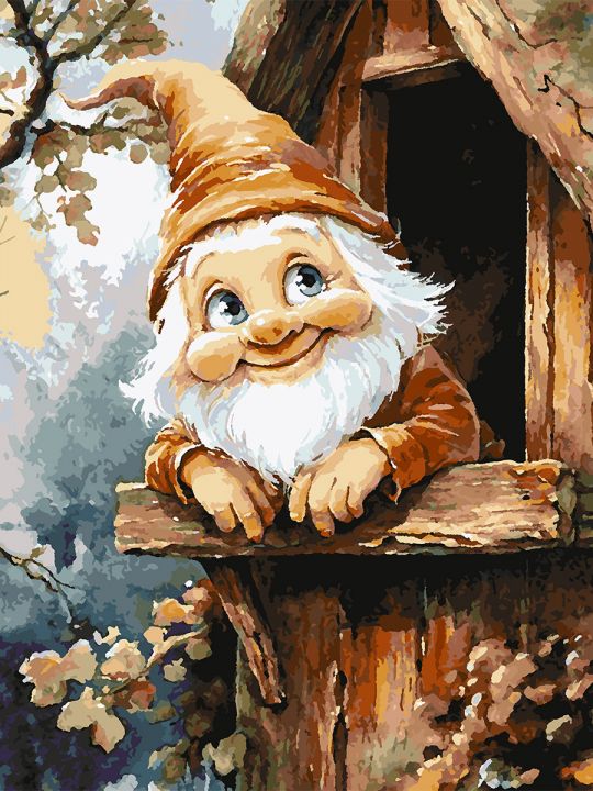 Картина по номерам без подрамника «Милый гном» 80x60 см