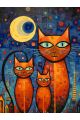 Картина по номерам без подрамника «Рыжие кошки» 80x60 см