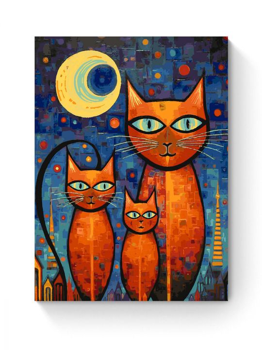 Картина по номерам на подрамнике «Рыжие кошки» 90x70 см