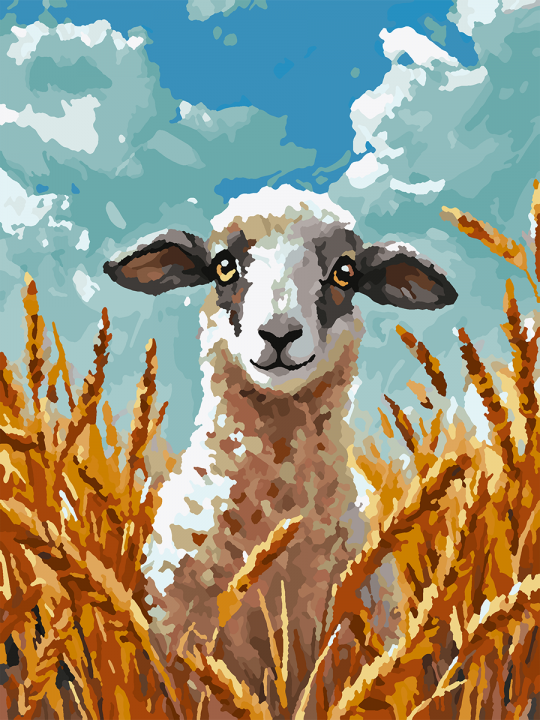 Картина по номерам без подрамника «Овечка» 25x20 см