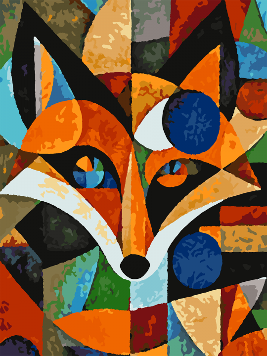 Картина по номерам без подрамника «Лиса» 25x20 см