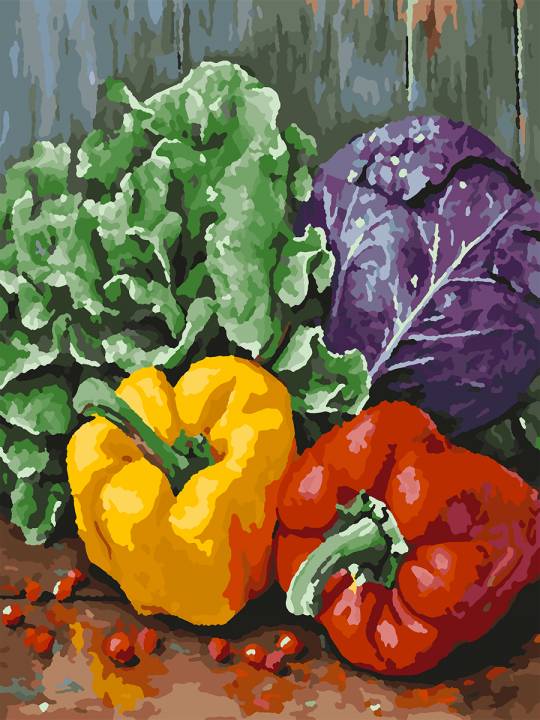 Картина по номерам без подрамника «Спелые овощи» 25x20 см