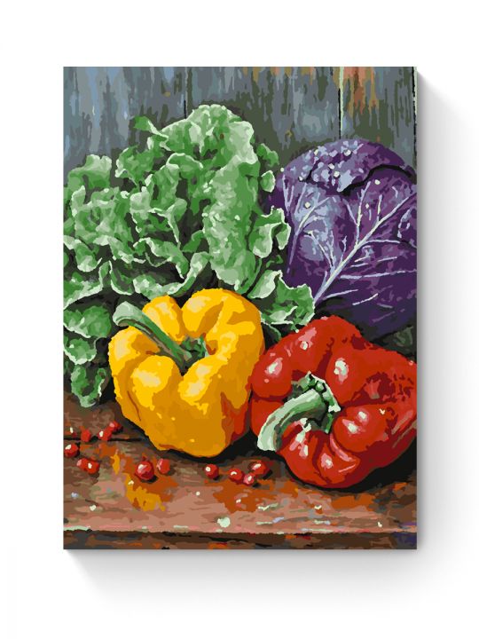 Картина по номерам на подрамнике «Спелые овощи» 35x25 см