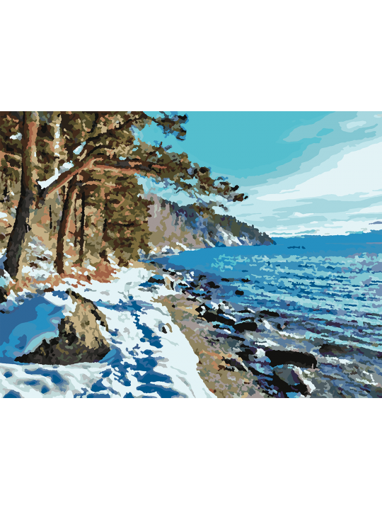 Картина по номерам без подрамника «Берег Байкала» 35x25 см