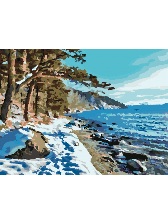 Картина по номерам без подрамника «Берег Байкала» 25x20 см