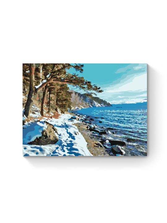 Картина по номерам на подрамнике «Берег Байкала» 35x25 см