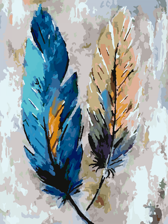 Картина по номерам без подрамника «Перья птиц» 25x20 см