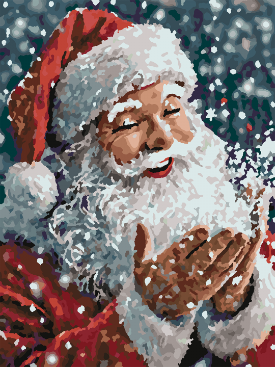 Картина по номерам без подрамника «Дед Мороз» 25x20 см