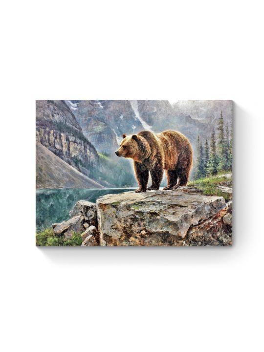 Алмазная мозаика на подрамнике «Медведь в горах» 50x40 см