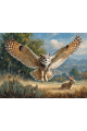 Алмазная мозаика без подрамника «Сова на охоте» 50x40 см
