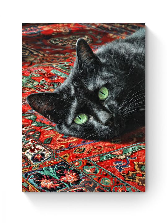 Алмазная мозаика на подрамнике «Кошка на ковре» 50x40 см