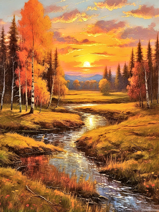 Алмазная мозаика без подрамника «Сказочная осень» 40x30 см