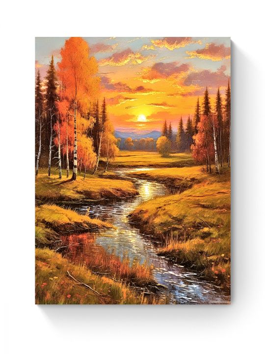 Алмазная мозаика на подрамнике «Сказочная осень» 50x40 см