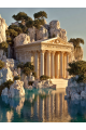 Алмазная мозаика без подрамника «Греческий храм» 130x100 см