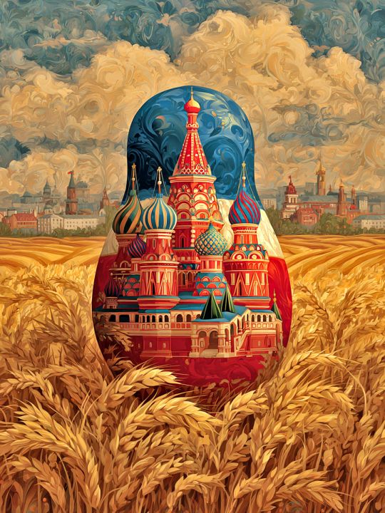 Алмазная мозаика без подрамника «Матрёшка» 50x40 см