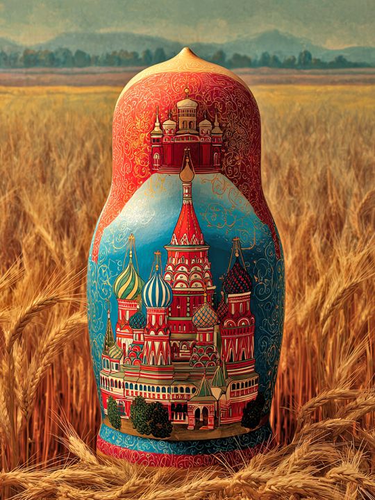 Алмазная мозаика без подрамника «Матрёшка» 70x50 см