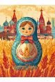 Алмазная мозаика без подрамника «Матрёшка» 70x50 см