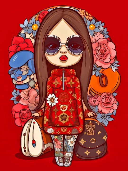 Алмазная мозаика без подрамника «Матрешка Style » 40x30 см